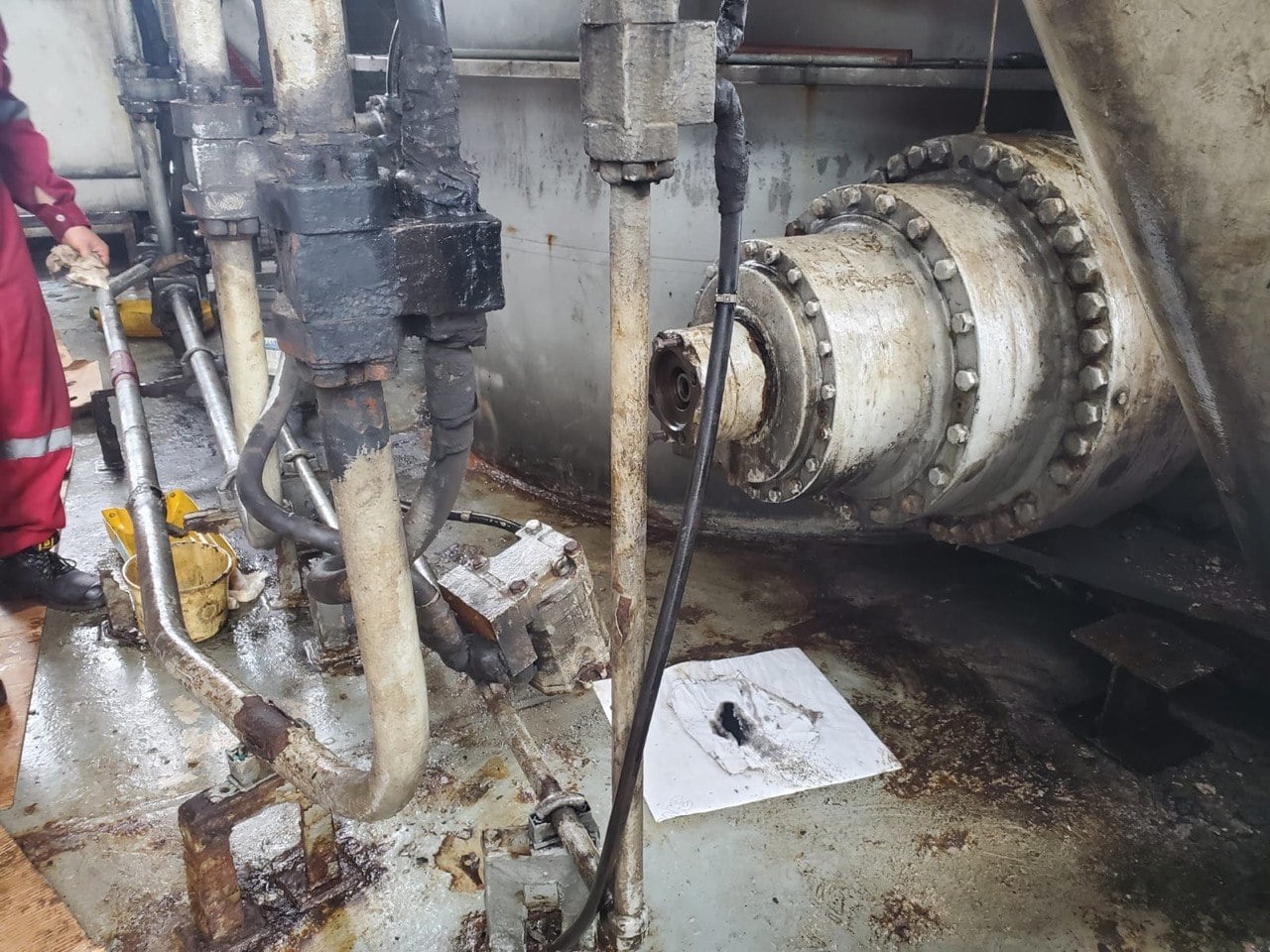 Marine machinery and equipment during technical work